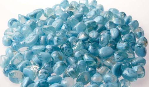 Ciottoli vetro raimbow azzurro