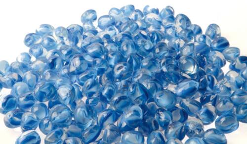 Cciottoli vetro raimbow blu